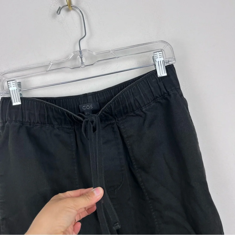 COS Women’s‎ Black Drawstring Slim Cotton Linen Pants Size XS